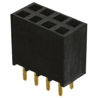 Samtec SSW Series Straight Through Hole PCB Socket, 8-Contact, 2 Row, 2.54 mm Pitch, Solder Termination SSW-104-01-G-D
