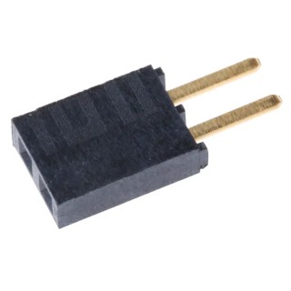 Samtec Straight Through Hole PCB Socket 2-Contact 1 Row 2.54 mm Pitch 6.9A Current Rating Solder Mount SSW-102-02-G-S