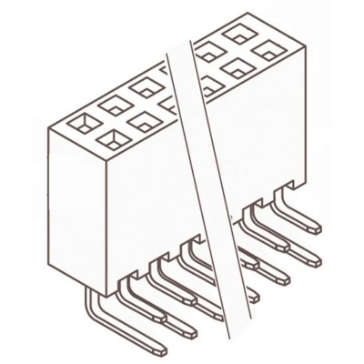 Samtec Right Angle Through Hole PCB Socket 8-Contact 2 Row 2.54 mm Pitch 550V Solder SSW-104-02-G-D-RA