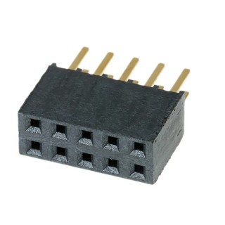 Samtec SSW Series Straight Through Hole PCB Socket, 10-Contact, 2 Row, 2.54 mm Pitch, 4.7A, 465V AC, Gold SSW-105-02-G-D