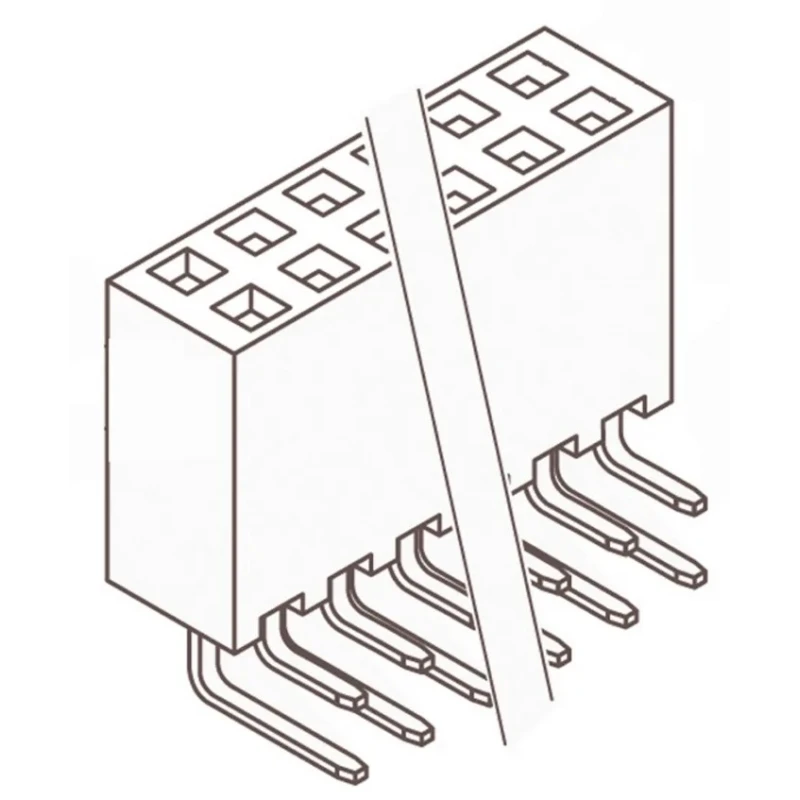 Samtec PCB Socket 8-Contact 2 Row 2.54 mm Pitch Through Hole Right Angle Solder SSW-104-02-G-D-RA