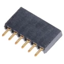 Amphenol Communications Solutions Samtec SSW Series Straight Through Hole PCB Socket, 6 Contacts, 1 Row, 2.54 SSW-106-01-G-S
