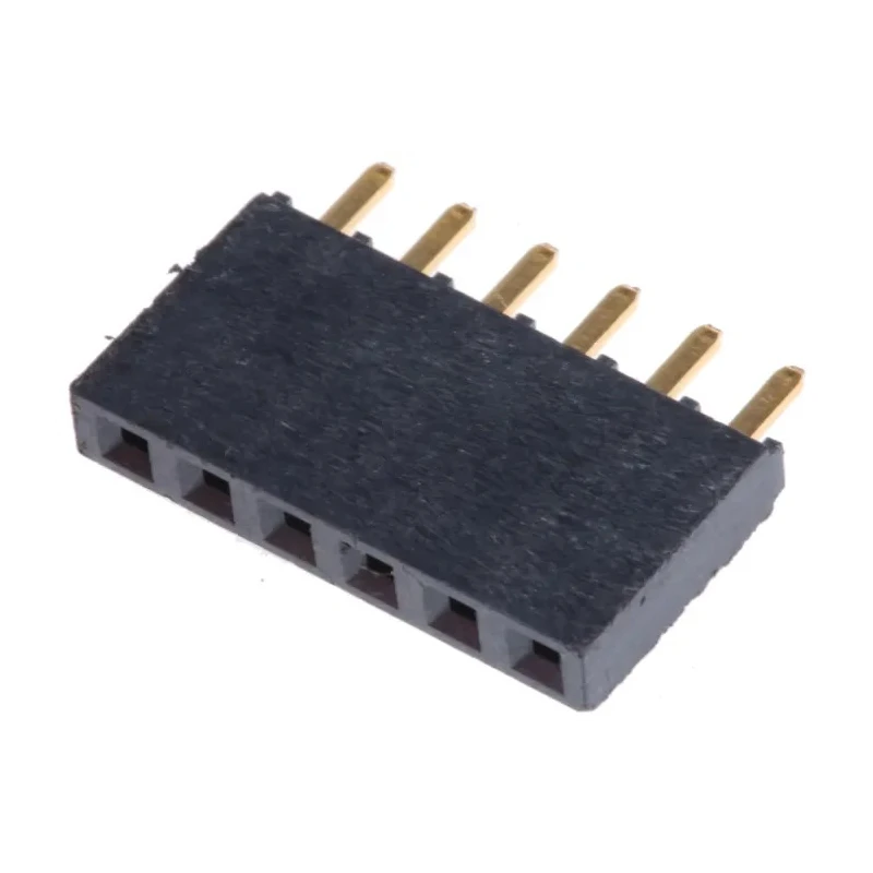 Amphenol Communications Solutions Samtec SSW Series Straight Through Hole PCB Socket, 6 Contacts, 1 Row, 2.54 SSW-106-01-G-S