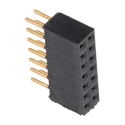 Samtec PCB Socket, Through Hole Mounting, 14-Contact, 2 Row, 2.54 mm Pitch, Solder Termination, 6.9A, 550V SSW-107-02-G-D