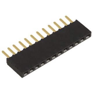 Samtec SSW Series Straight Through Hole PCB Socket 12-Contact 1 Row 2.54 mm Pitch Solder SSW-112-02-G-S