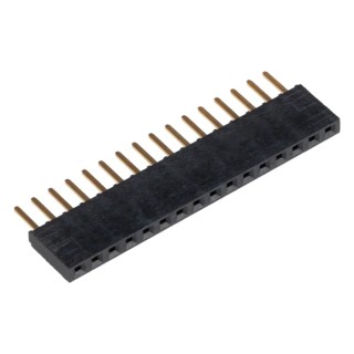 Samtec SSW Series Straight Through Hole PCB Socket, 16-Contact, 1 Row, 2.54 mm Pitch, Solder Termination SSW-116-02-G-S