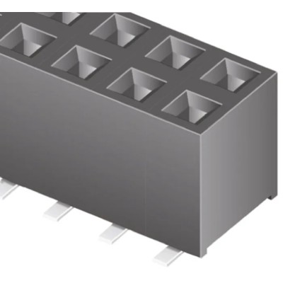 Samtec TLE Series Straight Surface Mount PCB Socket 8-Contact 2 Row 2 mm Pitch Solder TLE-104-01-G-DV