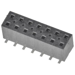 Samtec TLE Series Straight Surface PCB Socket, 14-Contact, 2 Row, 2 mm Pitch, Solder Termination TLE-107-01-G-DV