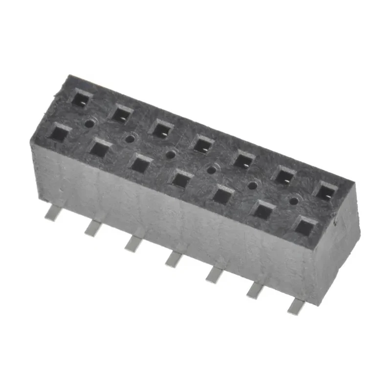Samtec TLE Series Straight Surface PCB Socket, 14-Contact, 2 Row, 2 mm Pitch, Solder Termination TLE-107-01-G-DV