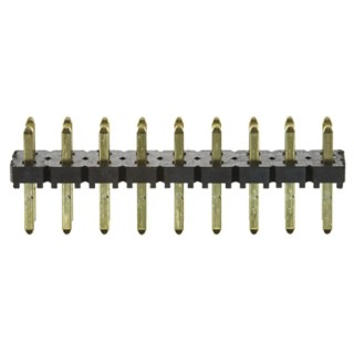 Samtec TLW Series Straight Through Hole Pin Header, 18 Contacts, 2.54 mm Pitch, 2 Row, Unshrouded TLW-109-05-G-D