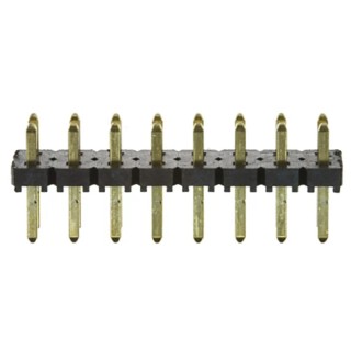 Samtec TLW Series Straight Through Hole Pin Header, 16 Contact(s), 2.54 mm Pitch, 2 Row, Unshrouded TLW-108-05-G-D