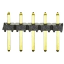 Samtec TLW Series Straight Through Hole Pin Header 5 Contacts 2.54 mm Pitch 1 Row Unshrouded TLW-105-05-G-S