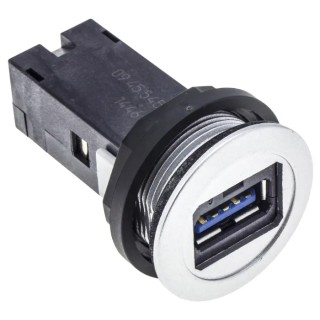 HARTING Straight Panel Female USB Connector Type A to A USB 3.0 5A Current IP20 09454521902