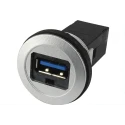 HARTING Straight Panel Female USB Connector Type A to A USB 3.0 5A Current IP20 09454521902
