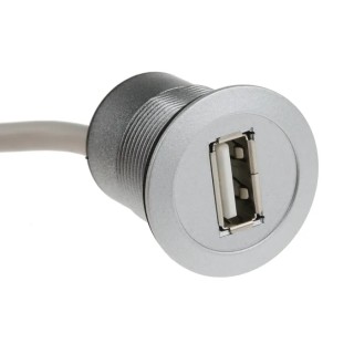 HARTING USB Cable Female USB Type A to Female USB 2.0 Silver Polyamide Jacket 1.5 m 09454521922