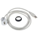 HARTING USB Cable Female USB Type A to Female USB 2.0 Silver Polyamide Jacket 1.5 m 09454521922