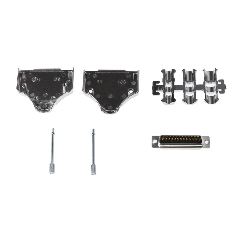MH Connectors 25 Way Straight D-Sub Connector 250V 5A Steel Housing MHDM25-DM25P-K