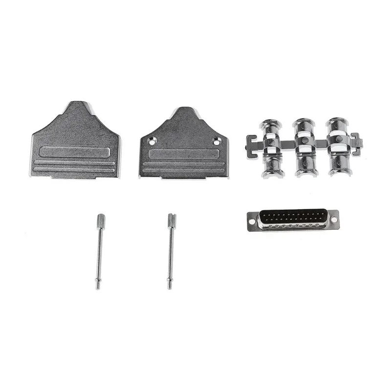 MH Connectors 25 Way Straight D-Sub Connector 250V 5A Steel Housing MHDM25-DM25P-K