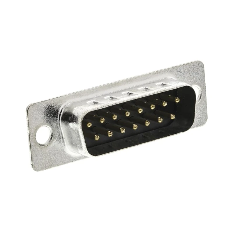 MH Connectors 15 Way Straight D-Sub Connector 250V 5A Solder Termination Gold Plated Contacts MHDPPK15-DB15P-K