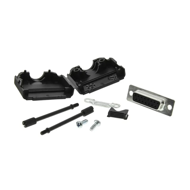 MH Connectors 15 Way Straight D-Sub Connector, 250V, 5A Current, Polyamide 66 Housing MHDPPK15-DB15S-K
