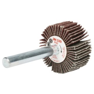 3M Aluminium Oxide Abrasive Wheel Flap Wheel, 30 mm Diameter, 15 mm Face Width, P60 Grit, Series 339 FC110075528