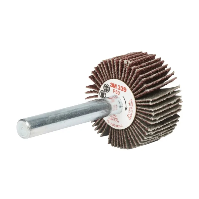 3M Aluminium Oxide Abrasive Wheel Flap Wheel, 30 mm Diameter, 15 mm Face Width, P60 Grit, Series 339 FC110075528