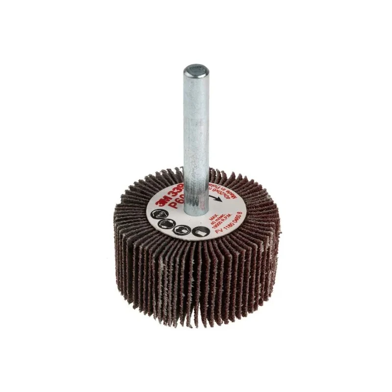 3M Aluminium Oxide Flap Wheel Abrasive Disc 40 mm Diameter, 20 mm Face Width, P60 Grit, Max Speed 19000 rpm FC110075569