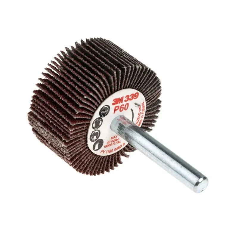 3M Aluminium Oxide Flap Wheel Abrasive Disc 40 mm Diameter, 20 mm Face Width, P60 Grit, Max Speed 19000 rpm FC110075569