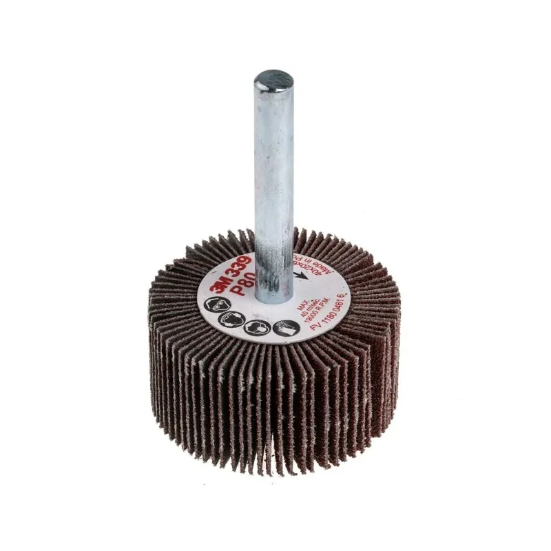 3M Aluminium Oxide Abrasive Wheel, 40 mm Diameter, P80 Grit, Flap Wheel, 6 mm Shank Size, Max Speed 19000rpm FC110075577