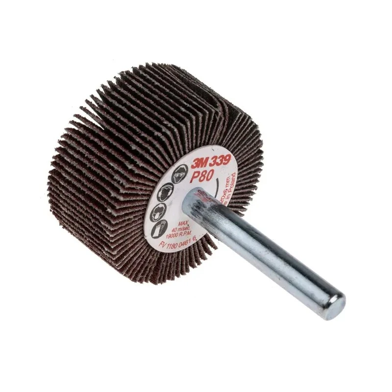 3M Aluminium Oxide Abrasive Wheel, 40 mm Diameter, P80 Grit, Flap Wheel, 6 mm Shank Size, Max Speed 19000rpm FC110075577