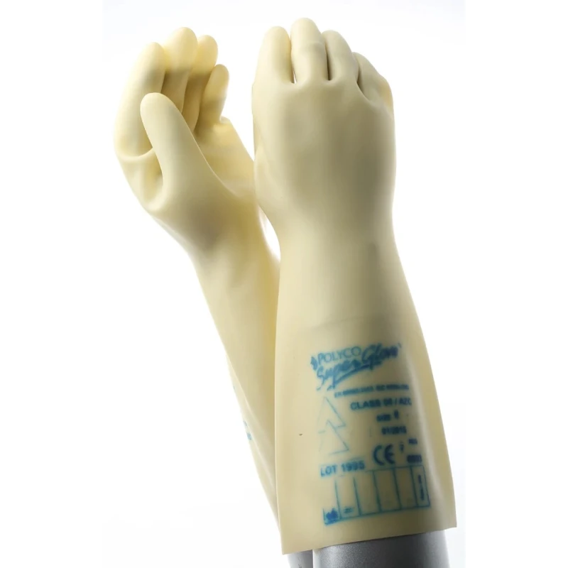Polyco Healthline Electricians Gloves Yellow Latex Electrical Insulating Gloves Size 8 RE00360/08