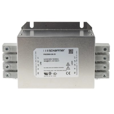 Schaffner Chassis Mount EMI Filter 36 A Maximum Current 520V AC 60Hz Terminal Block 3 Phase FN3256