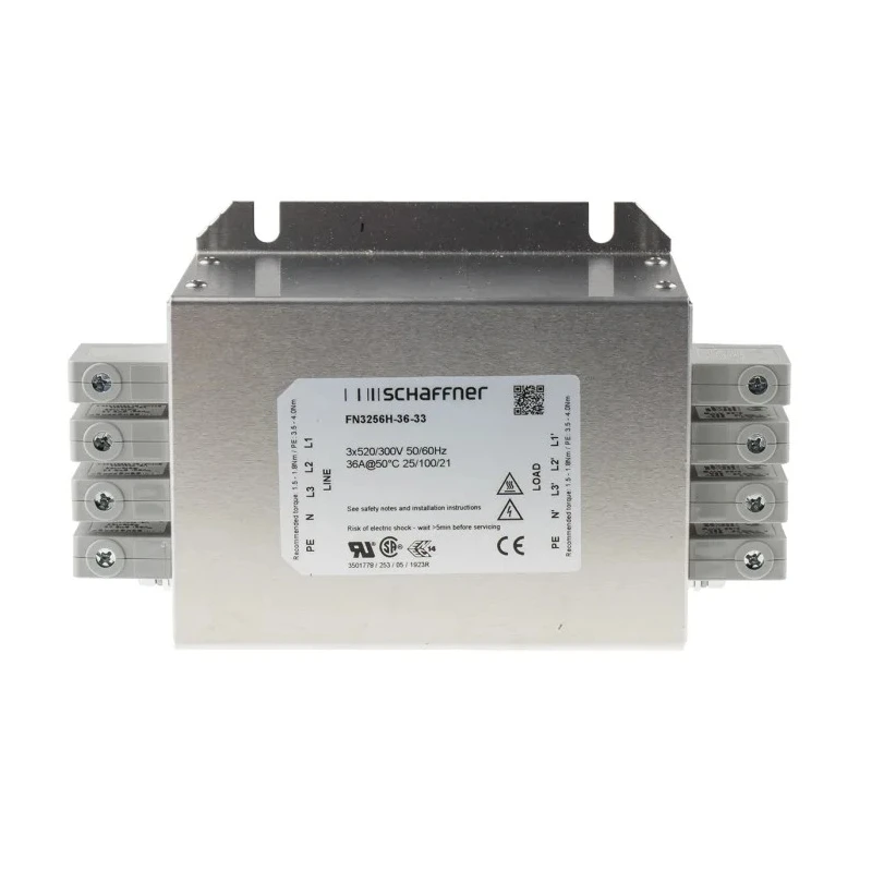 Schaffner Chassis Mount EMI Filter 36 A Maximum Current 520V AC 60Hz Terminal Block 3 Phase FN3256