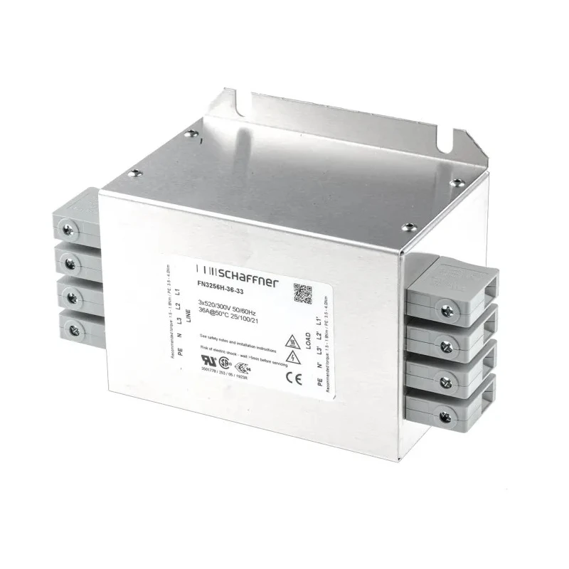 Schaffner Chassis Mount EMI Filter 36 A Maximum Current 520V AC 60Hz Terminal Block 3 Phase FN3256