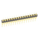 Samtec BBS Series Straight Through Hole Pin Header, 16 Contacts, 2.54 mm Pitch, 1 Row, Unshrouded BBS-116-G-A