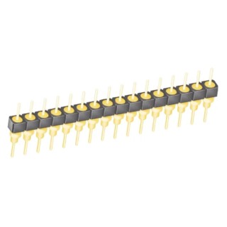 Samtec BBS Series Straight Through Hole Pin Header, 16 Contacts, 2.54 mm Pitch, 1 Row, Unshrouded BBS-116-G-A