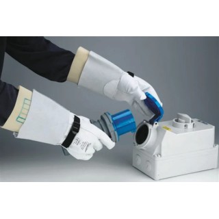 Polyco Healthline Grey Leather Electricians Gloves Size 8 Uncoated Coating REPRO/08NB