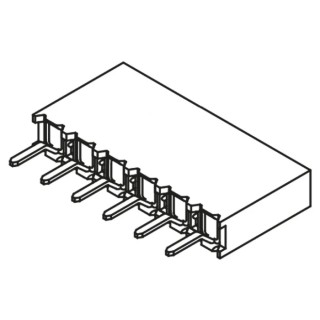 Samtec Board-to-Board 6-Contact 1 Row 2.54 mm Pitch Straight Through Hole PCB Socket, Liquid Crystal Polymer BCS-106-L-S-TE
