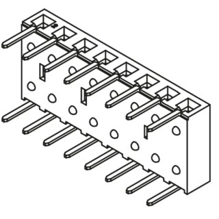 Samtec BCS Series Right Angle Through Hole PCB Socket, 8-Contact, 1 Row, 2.54 mm Pitch, 450V, 5.9A, Liquid BCS-108-L-S-HE