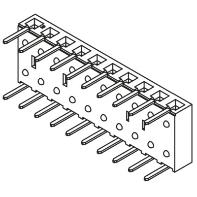 Samtec BCS Series Right Angle Through Hole PCB Socket, 10-Contact, 1 Row, 2.54 mm Pitch, 450V, 5.9A Current BCS-110-L-S-HE