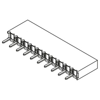 Samtec 10-Contact, 1 Row, 2.54 mm Pitch Straight Through Hole Board-to-Board PCB Socket BCS-110-L-S-TE