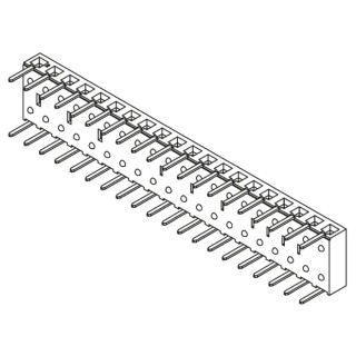 Samtec BCS Series Right Angle Through Hole 20-Contact 1 Row 2.54 mm Pitch Board-to-Board PCB Socket BCS-120-L-S-HE