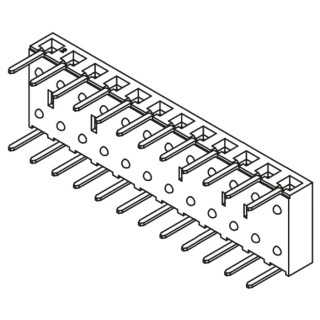 Samtec BCS Series Right Angle Through Hole PCB Socket, 12-Contact, 1 Row, 2.54 mm Pitch, 5.9A, 450V BCS-112-L-S-HE