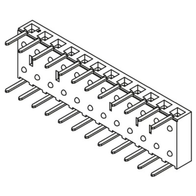 Samtec BCS Series Right Angle Through Hole PCB Socket, 12-Contact, 1 Row, 2.54 mm Pitch, 5.9A, 450V BCS-112-L-S-HE
