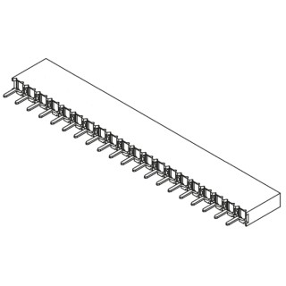 Samtec BCS Series Straight Through Hole PCB Socket 20-Contact 1 Row 2.54 mm Pitch Solder BCS-120-L-S-TE