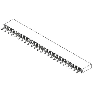 Samtec BCS Series Straight Through Hole PCB Socket 24-Contact 1 Row 2.54 mm Pitch Solder BCS-124-L-S-TE