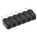 Samtec CES Series Straight Through Hole PCB Socket 6-Contact 1 Row 2.54 mm Pitch Through Hole CES-106-01-T-S