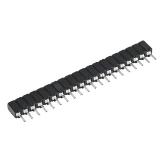 Samtec CES Series Straight Through Hole PCB Socket, 20-Contact, 1 Row, 2.54 mm Pitch, 12A, 333V CES-120-01-T-S