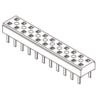 Samtec CLT Series Straight Through Hole PCB Socket 10-Contact 2 Row 2 mm Pitch Solder CLT-105-01-L-D