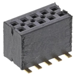 Samtec FLE Series Straight Surface PCB Socket 10-Contact 2 Row 1.27 mm Pitch Surface Mount FLE-105-01-G-DV